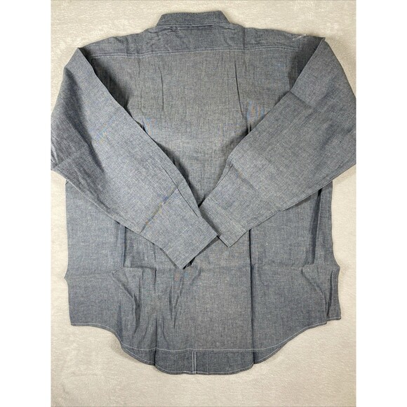 NOS Vintage Osh Kosh B'gosh Shirt Men 2XLT Tall Chambray Cotton Blue - Picture 9 of 9